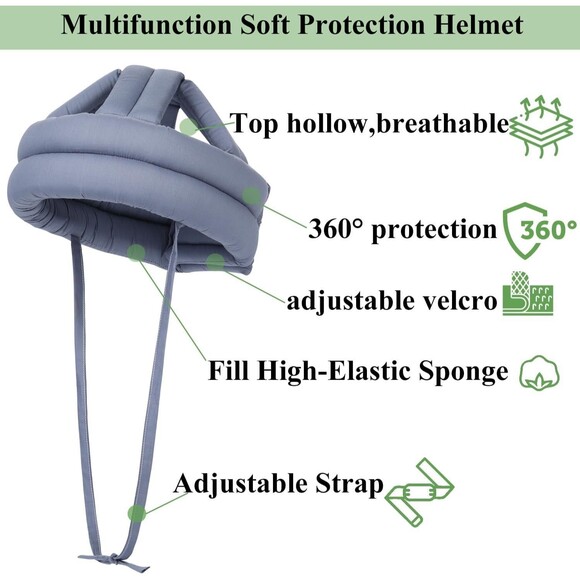 Elderly  Helmet, Safety Helmet Adjustable Breathable Head Protector NEW - Picture 14 of 16